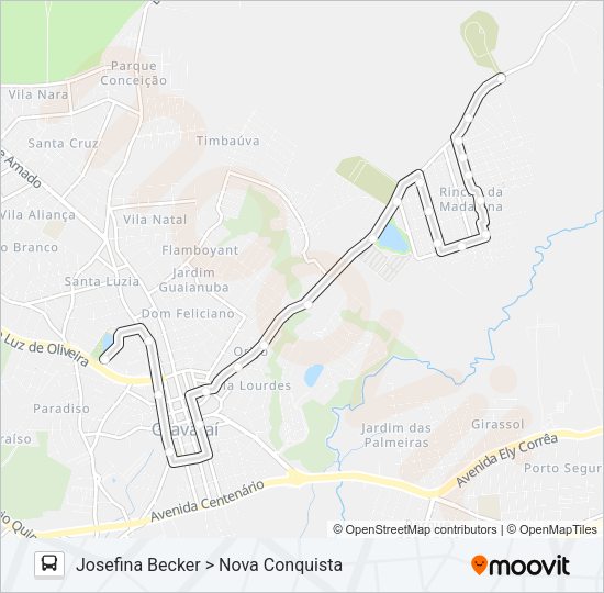 Mapa da linha COL COLEGIAL de ônibus
