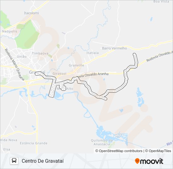Mapa da linha 26027 CAVALHADA de ônibus