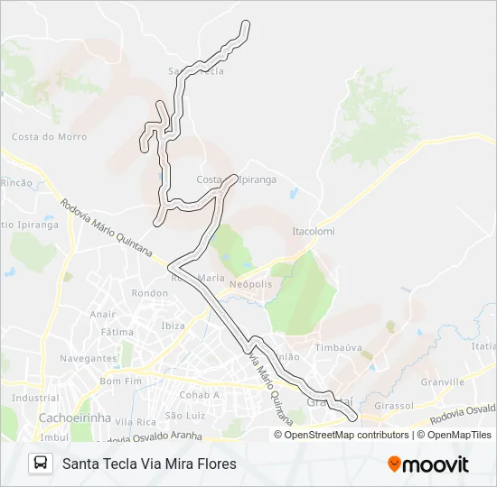 ST1 SANTA TECLA Bus Line Map