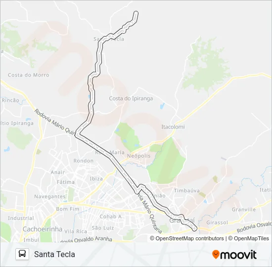 ST1 SANTA TECLA Bus Line Map