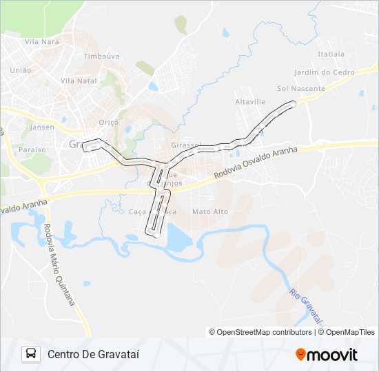 Mapa da linha MA4 CAÇA E PESCA de ônibus