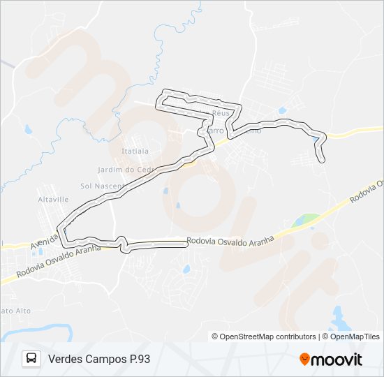 Mapa da linha MA4 CAÇA E PESCA de ônibus
