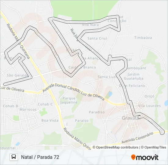 N1 NATAL / ULBRA Bus Line Map
