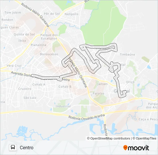 N1 NATAL / ULBRA Bus Line Map