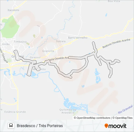 26040 TRÊS PORTEIRAS Bus Line Map
