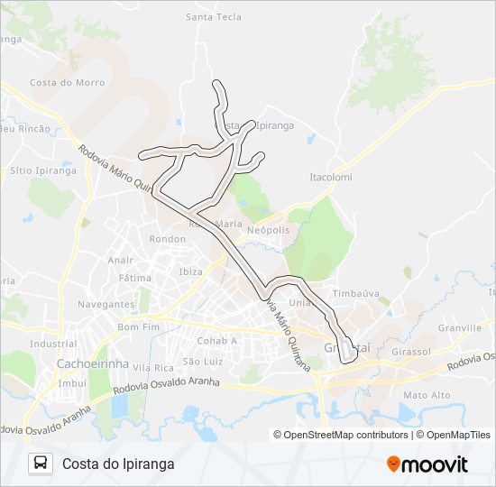 CI COSTA DO IPIRANGA bus Line Map