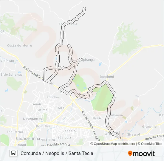 CI COSTA DO IPIRANGA Bus Line Map