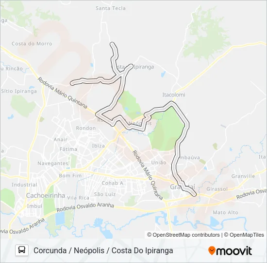CI COSTA DO IPIRANGA Bus Line Map