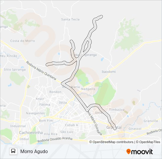 Mapa da linha CI COSTA DO IPIRANGA de ônibus