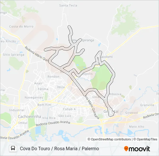 CI COSTA DO IPIRANGA Bus Line Map