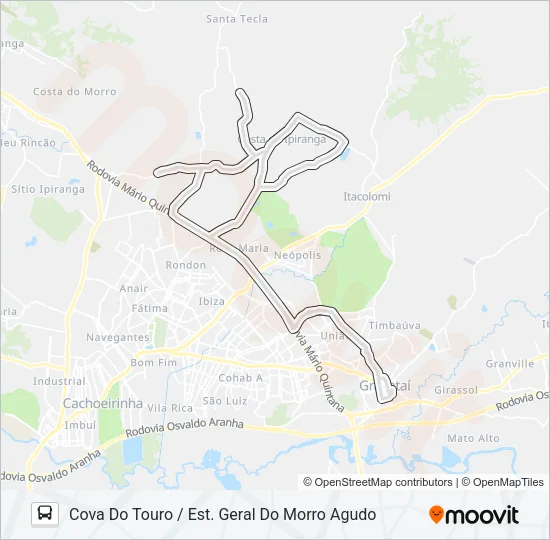 CI COSTA DO IPIRANGA Bus Line Map