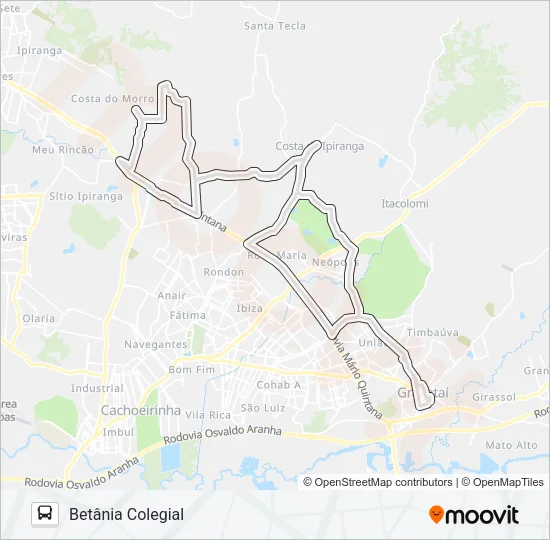 CI COSTA DO IPIRANGA Bus Line Map