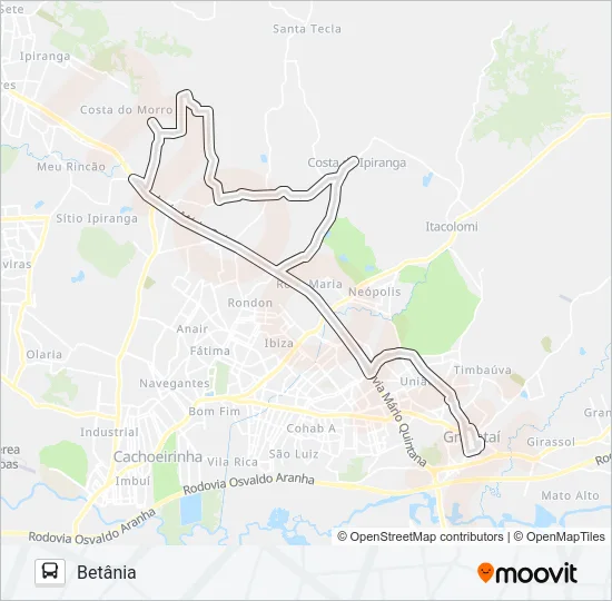 CI COSTA DO IPIRANGA Bus Line Map