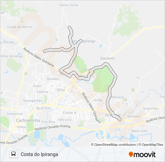 CI COSTA DO IPIRANGA bus Line Map