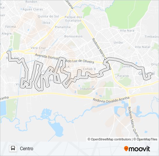 Mapa da linha S4 COHAB / VILA RICA de ônibus