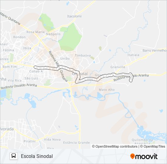 Mapa da linha N4 NATAL / BONSUCESSO de ônibus