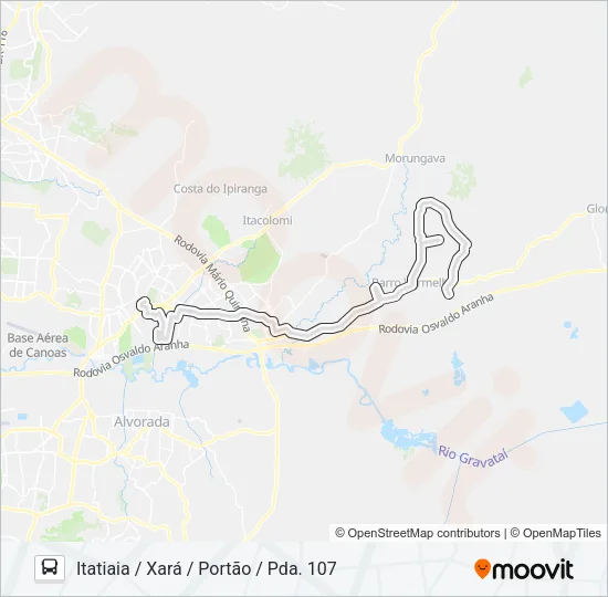 21400 XARÁ / VILA RICA Bus Line Map