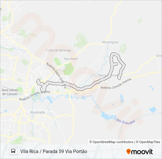 21400 XARÁ / VILA RICA Bus Line Map