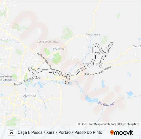 21400 XARÁ / VILA RICA Bus Line Map
