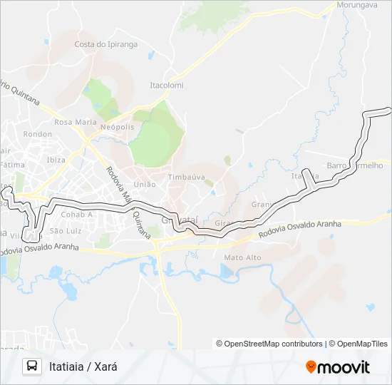 21400 XARÁ / VILA RICA Bus Line Map