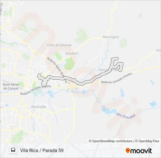 21400 XARÁ / VILA RICA Bus Line Map