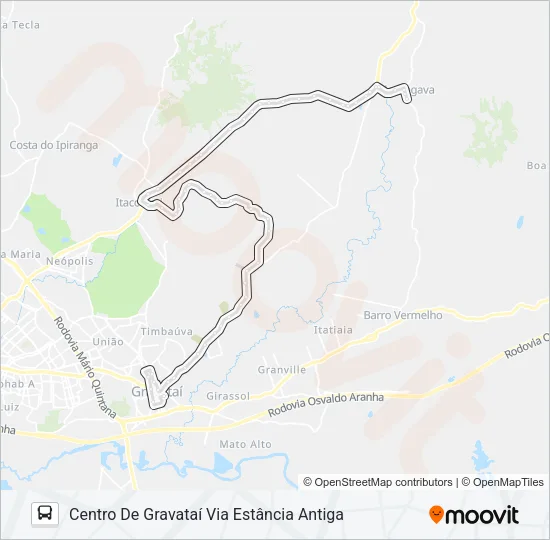 MG5 MORUNGAVA / RINCÃO Bus Line Map