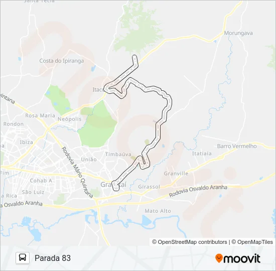 NC2 RINCÃO / PARADA 83 Bus Line Map