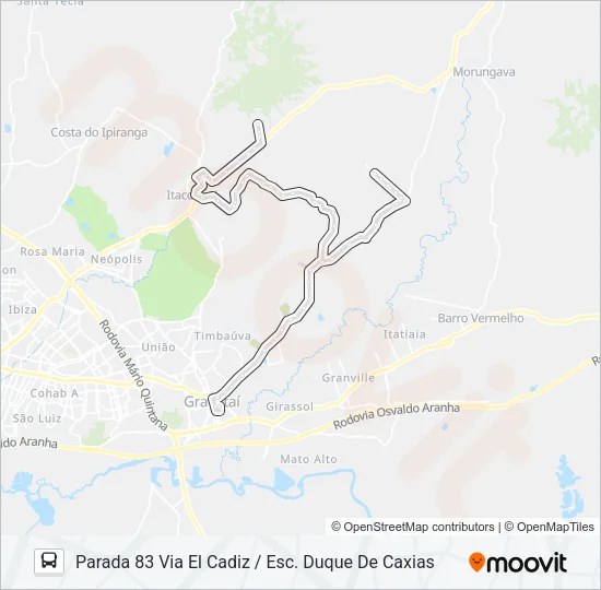 NC2 RINCÃO / PARADA 83 Bus Line Map