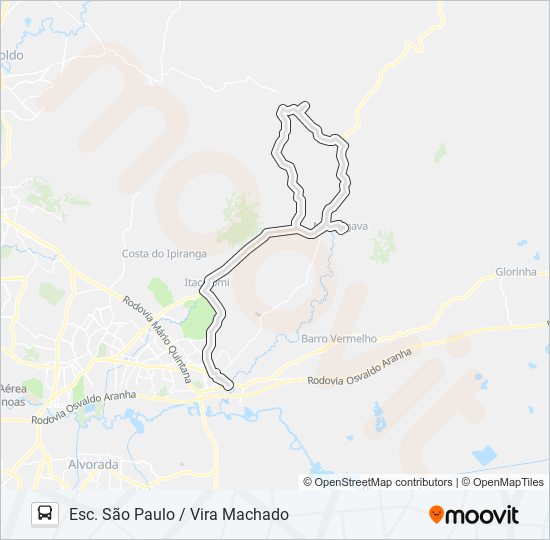 Mapa de MG2 MORUNGAVA / CORCUNDA de autobús