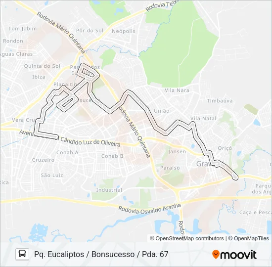 N2 PARQUE DOS EUCALIPTOS Bus Line Map