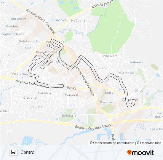 Mapa da linha N2 PARQUE DOS EUCALIPTOS de ônibus