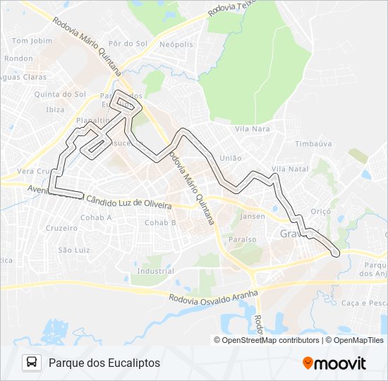 N2 PARQUE DOS EUCALIPTOS bus Line Map