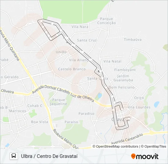 N6 CIRCULAR CENTRO ULBRA Bus Line Map
