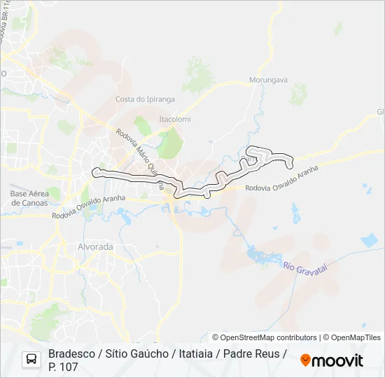 T7 PADRE RÉUS / ITATIAIA Bus Line Map