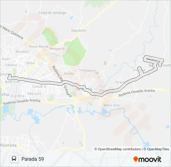 T7 PADRE RÉUS / ITATIAIA Bus Line Map