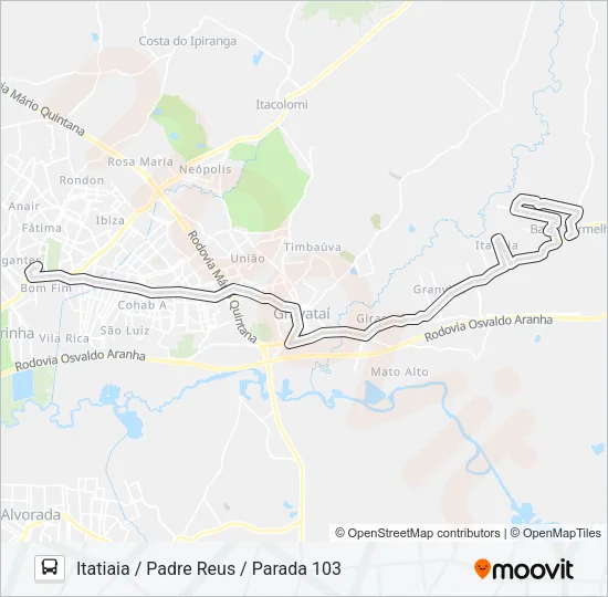 T7 PADRE RÉUS / ITATIAIA Bus Line Map