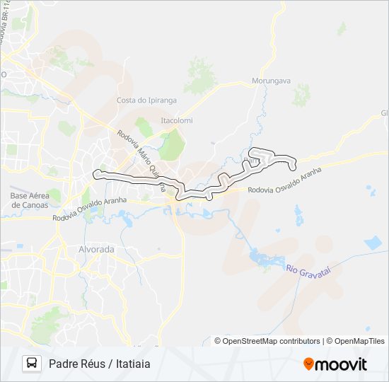 Mapa da linha T7 PADRE RÉUS / ITATIAIA de ônibus