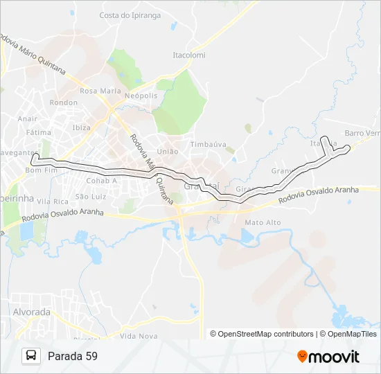21100 XARÁ / ITATIAIA P.59 Bus Line Map