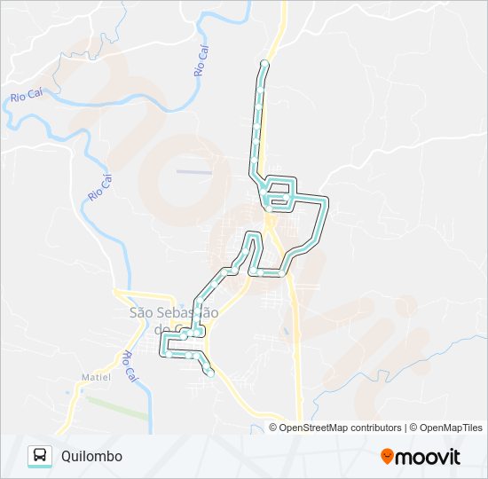 Mapa da linha RIO BRANCO / SÃO MARTIM de ônibus