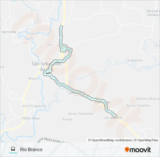 RIO BRANCO / SÃO MARTIM Bus Line Map