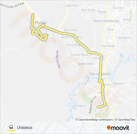 R200K ESTAÇÃO PORTÃO / SÃO LEOPOLDO Bus Line Map