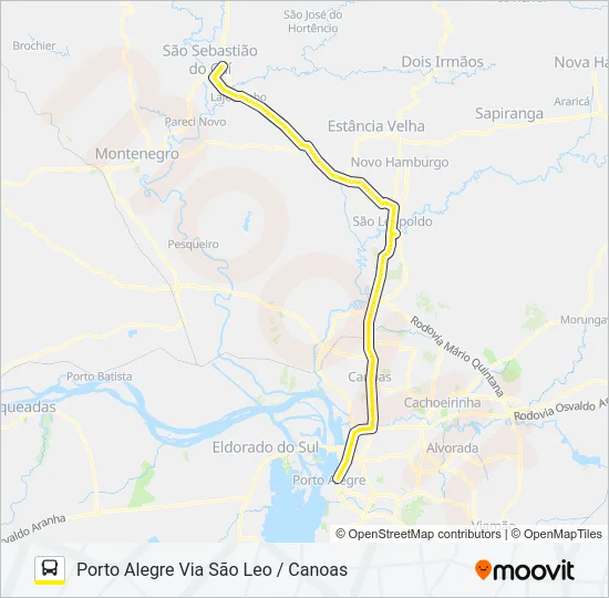 O100 SÃO SEBASTIÃO DO CAI / PORTO ALEGRE Bus Line Map
