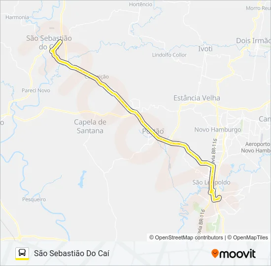 R204 SÃO SEBASTIÃO DO CAI / SÃO LEOPOLDO Bus Line Map