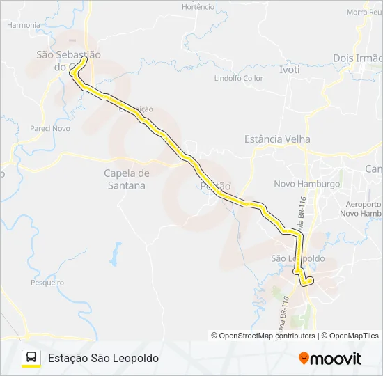 R204 SÃO SEBASTIÃO DO CAI / SÃO LEOPOLDO Bus Line Map