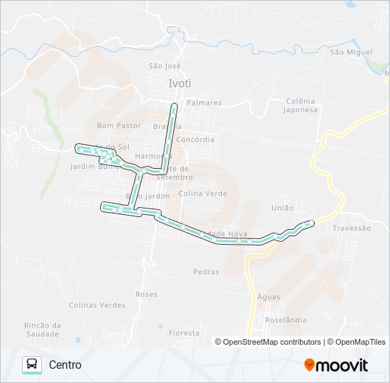 Mapa da linha CIRCULAR IVOTI de ônibus