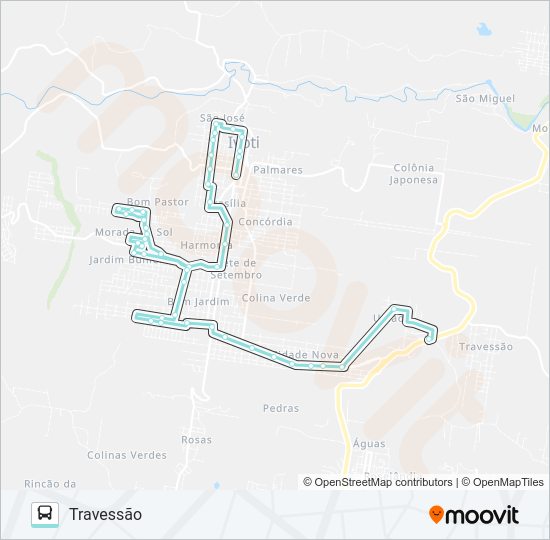 Mapa da linha CIRCULAR IVOTI de ônibus