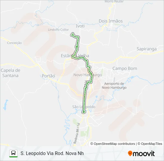 R752 IVOTI / SÃO LEOPOLDO Bus Line Map