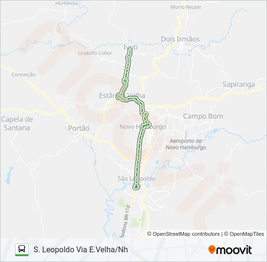 R752 IVOTI / SÃO LEOPOLDO Bus Line Map