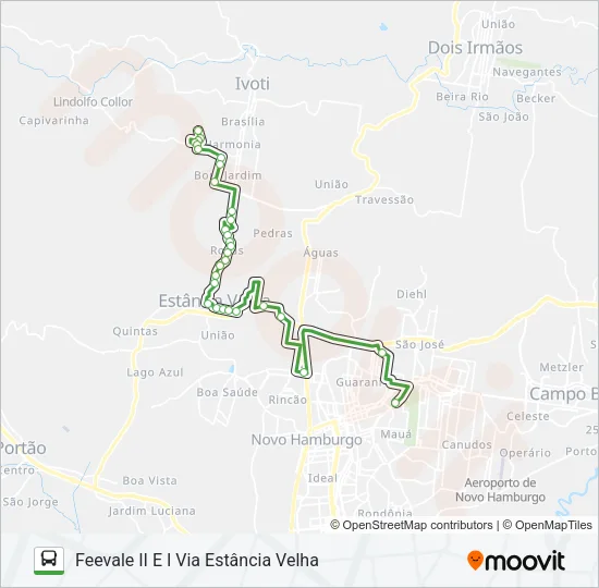 R750A IVOTI / FEEVALE I E II Bus Line Map