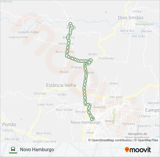 R753 IVOTI / NOVO HAMBURGO VIA FEDERAL Bus Line Map